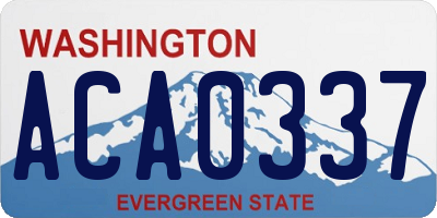 WA license plate ACA0337