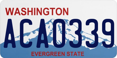 WA license plate ACA0339