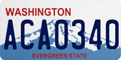 WA license plate ACA0340