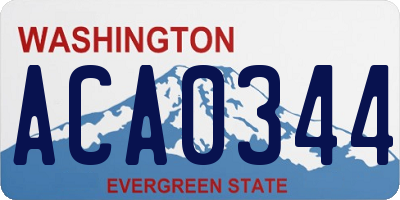 WA license plate ACA0344