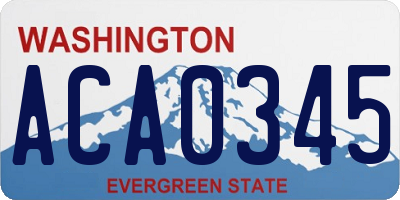 WA license plate ACA0345