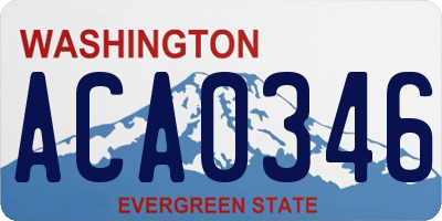 WA license plate ACA0346