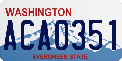 WA license plate ACA0351