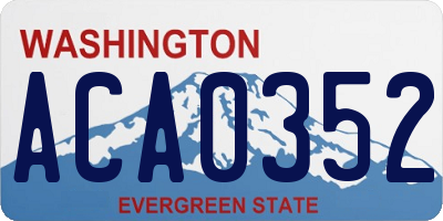WA license plate ACA0352