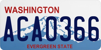 WA license plate ACA0366