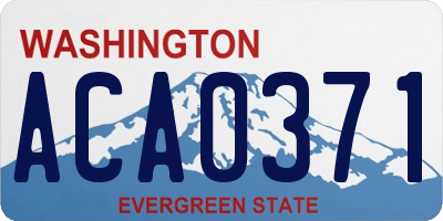 WA license plate ACA0371