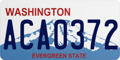 WA license plate ACA0372