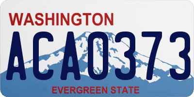 WA license plate ACA0373
