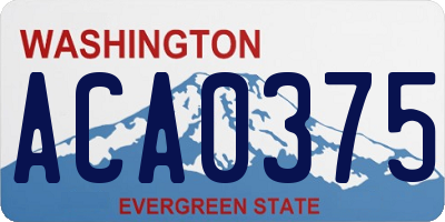 WA license plate ACA0375