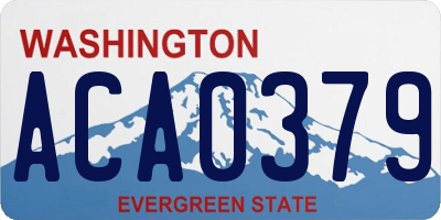 WA license plate ACA0379