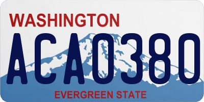 WA license plate ACA0380