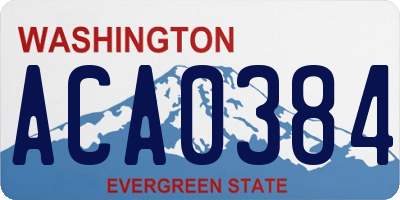 WA license plate ACA0384