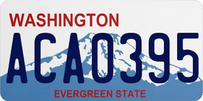WA license plate ACA0395