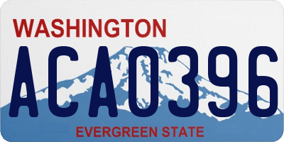 WA license plate ACA0396