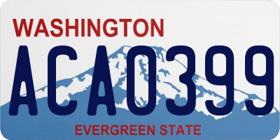 WA license plate ACA0399