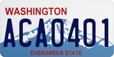 WA license plate ACA0401