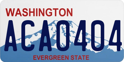 WA license plate ACA0404