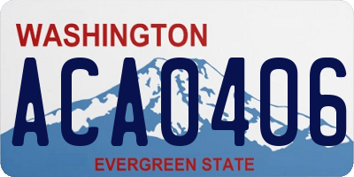 WA license plate ACA0406