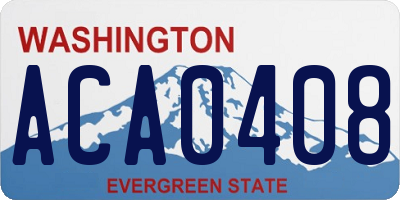 WA license plate ACA0408