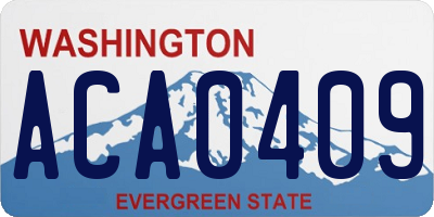 WA license plate ACA0409
