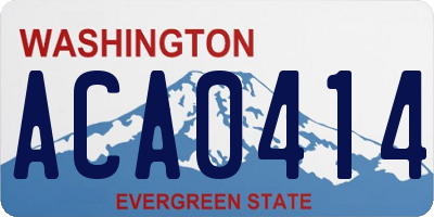 WA license plate ACA0414
