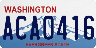WA license plate ACA0416