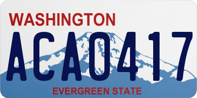 WA license plate ACA0417