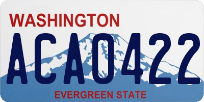 WA license plate ACA0422
