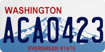 WA license plate ACA0423