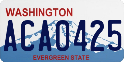 WA license plate ACA0425