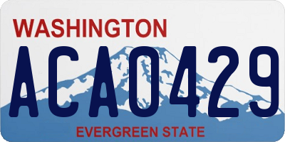 WA license plate ACA0429