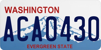 WA license plate ACA0430