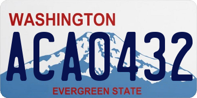 WA license plate ACA0432