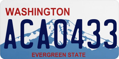 WA license plate ACA0433