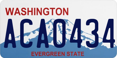 WA license plate ACA0434