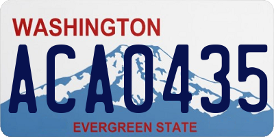 WA license plate ACA0435