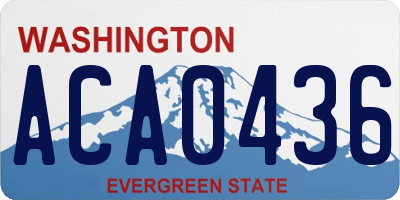 WA license plate ACA0436