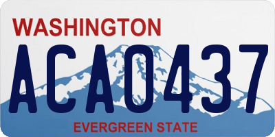 WA license plate ACA0437