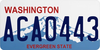 WA license plate ACA0443