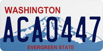 WA license plate ACA0447