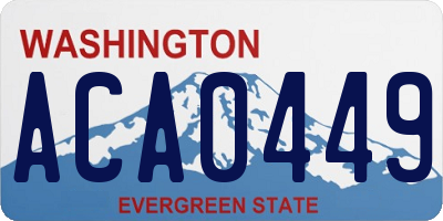 WA license plate ACA0449