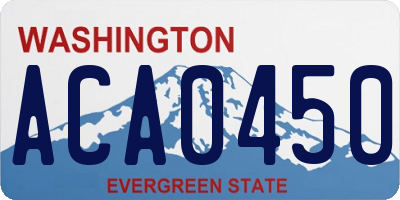WA license plate ACA0450