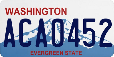 WA license plate ACA0452
