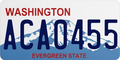 WA license plate ACA0455