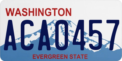WA license plate ACA0457
