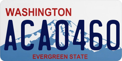 WA license plate ACA0460