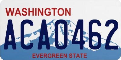 WA license plate ACA0462