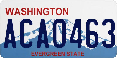 WA license plate ACA0463