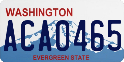WA license plate ACA0465