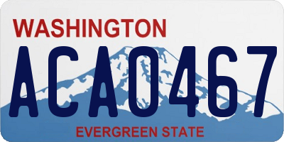 WA license plate ACA0467